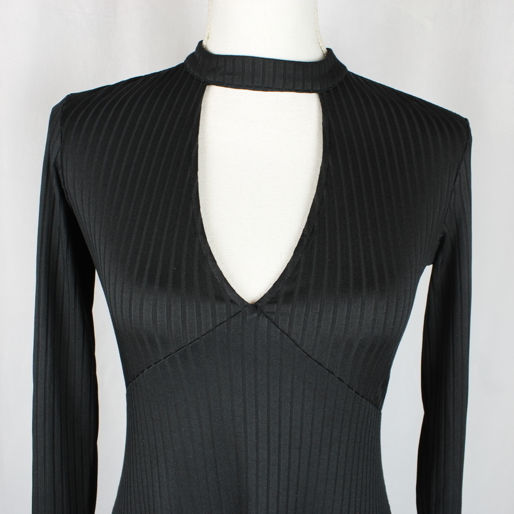 Kendall & Kylie Ribbed Choker Dress in Black Size S - Picture 4 of 6